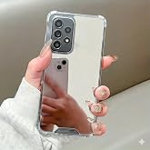 Lavderuar Samsung Galaxy A73 İle Uyumlu Y&uuml;ksek Kalite &Ouml;zel &Uuml;retim Aynalı Kamera Koruma &Ccedil;ıkıntılı Parlak Kapak Telefon Kılıfı 