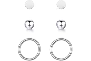 BONNYBIRD® Lot Boucles d'Oreilles Acier Inoxydable Femme en Argent, Or et Or Rose - 100% Résistance à l'eau & Bien Toléré Par la Peau "BonnyClassic"