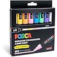 Posca Uniposca Set with Acrylic Pens, Round Tip, 1.8 - 2.5 mm, Colours for Fabric, Wood, Glass and More, Watercolour Pens, Uni Posca Professional and Stationery, Water/Light-resistant