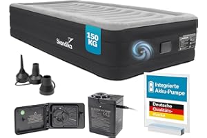 Skandika Matelas Gonflable Sveja Flex/Plus/Premium | Matelas pneumatique, pour 1-2 Personnes, avec Pompe, Max 150-300 kg, Sac de Transport | Lit d'appoint, Tente, Camping (1 Personne | Flex)