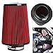 Produktbild JenNiFer High Flow Car Cold Air Intake Filter Tapered Cone Cold Air Cleaner 3 Zoll Rot