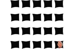 LATRAT Poduszka (20 szt.) do ekspozycji biżuterii, zegarka i bransoletki, czarna, 7 x 8 cm