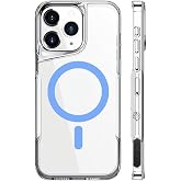 URUCHI iPhone 16 Pro Max İle Uyumlu Mag safe &Ouml;zellikli Ultra Kristal Kenarları Yumuşak Arkası Sert Tam Koruyuculu Silikon Kıl