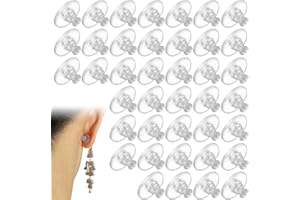 WEDDHUIS 50 piezas de tuercas de silicona para pendientes, accesorios de joyería DIY, 10 * 10mm, tuercas de seguridad transparentes, tuercas de repuesto universales