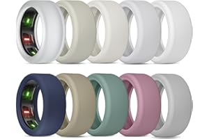 BandRain 10 Pack Cover for Oura Ring Gen 4 & 3/ULTRAHUMAN Ring AIR, Anti-Scratch Elastic Silicone Protector Case Accessories for Women Men Working Out Gym (10 Colors - Set 13, M (11/12/13/14/15))