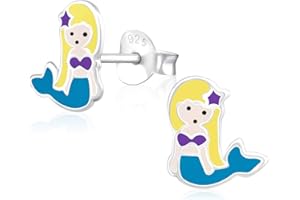 Laimons bambini bambini orecchini gioielli sirena colorato in argento Sterling 925