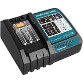 Waitley DC18RC Quick Charger for Makita 14.4V - 18V Batteries | 3.0A charging with LED indicator and cooling system; compatib