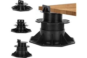 Daromigo Soportes para terrazas, 20 unidades, altura regulable, 60-140 mm, patas niveladoras para terrazas de suelo, placas de suelo para terrazas subestructura, WPC