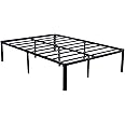 Home Source Heavy Duty Metal Bed Frame, Slatted Support Platform Design, Bedroom Furniture, Black, 4ft6 Double
