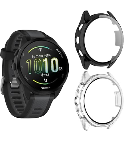 Beukei 4 Pezzi Vetro Temperato per Garmin Forerunner 165, vetro temperato, Ultra HD, Senza Bolle, Anti-Graffio, Alta Trasparente, pellicola vetrata