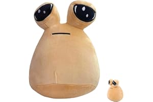 Forfamy Pou Peluche, 22 cm Pou di Peluche, Alien Pou Peluche Giocattolo, Pupazzo Pou, Peluche Pou per Regalo Feste di Compleanno per Bambini