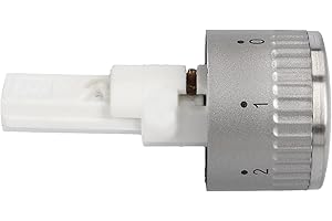 ensipart Drehknopf für Kochstelle in Kochfeld kompatibel mit Vestel 42122223 silbergrauer Einkreis Knebel