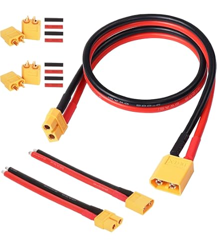 QIANRENON 2Pcs 45A Solaire Connecteur à XT60 Extension Câble 12AWG