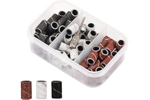 Layhou Nagel Schleifbänder Schleifhülsen für Nagelfräser Nagelfeile Schleifbänder für Acrylnägel Sanding Bands mit Körnung 80/120/180, Schleifbänder Aufsatz