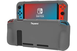 Teyomi Silicone Protective Case Compatible with Nintendo Switch with Shock-Absorption, Anti-Scratch & Cassette Slot Design(Gray)