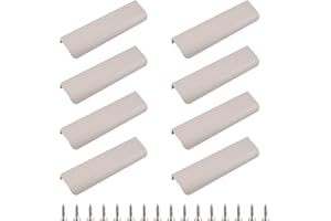 MOROBOR Lot de 8 poignées dissimulées de style moderne, poignée incurvée en alliage d'aluminium invisible pour tiroir d'armoire, 120 mm/gris cachemire