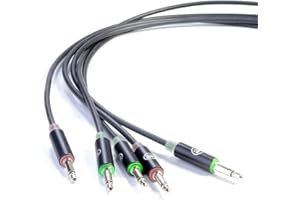 Heinakroon Slimline LED CV Patch Cables Eurorack Modular Test Leads, 5-Pack (23.6"), Metal Barrel