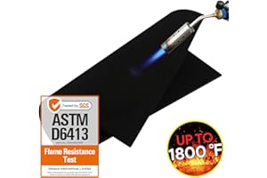 Matace 2 Pack 12x14 Inch Fireproof Welding Blanket & Pad, 5mm Thickened Fire Resistant Carbon Felt Cloth, Flame Retardant Fabric for Stove Wick, Heat Shield for Soldering, Firepit, Smoker, Black