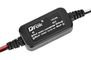 DROK 12V to 5V Converter, DC 8-32V to 5V Buck Converter 12V DC Power Supply 3A, Voltage Regulator for RV Solar Panels