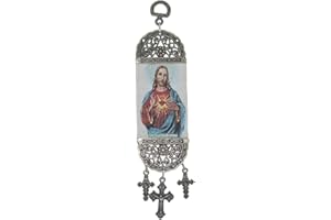 Jeannieparnell 347 - Religious Icon - Most Sacred Heart of Jesus Christ- Wall Hanging Tapestry Banner Art Decor - Christian Orthodox Catholic Cross - 22 x 5 cm