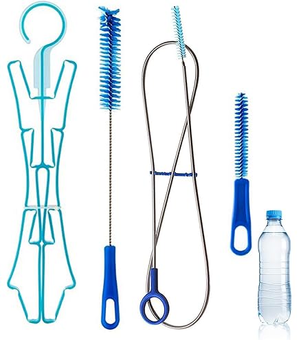 Kit De Nettoyage 4-en-1 Pour Vessie D'Hydratation - Brosse Flexible, Grande Brosse Et Support De Séchage - Bleu