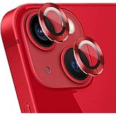 Microsonic Apple iPhone 13 Tekli Kamera Lens Koruma Camı Kırmızı [iPhone 13 ile Uyumlu Ekran Koruyucu]