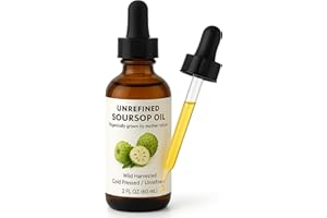 BEST NATURE'S COSMETICS Virgin Organic Soursop Oil (Graviola/Guanabana) – Cold Pressed, Unrefined, Undiluted, 2 fl oz 60ml | Skin & Hair Care