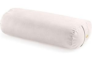 Lotuscrafts Cojín de Yoga para Yin Yoga, Rollo, Funda Lavable de algodón orgánico, cojín con Relleno de ceiba, Rollo de Pilates, cojín de meditación