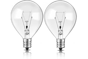 Liuyife 2 Pack E12 Wax Warmer Bulbs Dimmable, Warm White 2700K, Globe G45 45mm Scentsy Light Bulb 230V, E12 Base Wax Burner Bulbs for Burner, Full Size Warmer, String Light