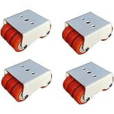 Lepose 4 x 6 Nylon Wheel Caster for Furniture Table Trolley/300 Kg Load Capacity, Orange