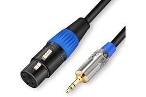 JOLGOO Cavo XLR femmina a 3,5 mm, cavo microfono sbilanciato XLR femmina a jack stereo da 1/8", cavo da 3,5 mm a XLR per iPhone, iPod, computer, videocamera e altro, 1 metro