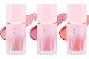 LOPHE 3 rubor líquido para mejillas, color crema suave con purpurina fina, maquillaje de aspecto natural y hidratante de larga duración