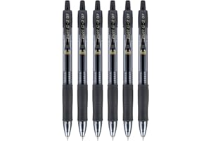 GENERIC Pilot G2 07 - Penna a sfera a inchiostro gel retrattile, con punta da 0,7 mm, larghezza di linea 0,39 mm, ricaricabile, BL-G2-7, confezione da 6