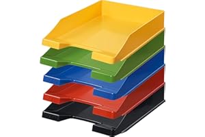 ‎HAN HAN Briefablage Klassik, 10 STÜCK Schreibtisch Organizer, Bürobedarf, Ablagefächer, Büromaterial, Briefkorb, Dokumentenablage, bis Format A4/C4, 1027-X, bunt Sortiert