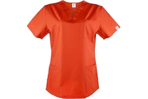 JONATHAN UNIFORM Kasacks Damen Pflege 3 Taschen V-Ausschnitt, Medizinische Berufsbekleidung Kurzarm OP Kittel für Arzt Krankenschwester Zahnarzt Klinik