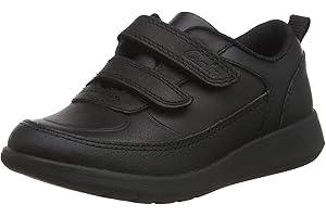 Clarks Boy's Premium Leather Scape School Shoes | Protective Toe & Heel | Lightweight Rubber Sole | Padded Collar | Wide Fit Available