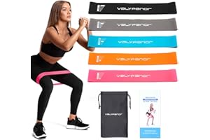 VALYPANOR Widerstandsbänder [5er Set] Fitnessbänder 100% Naturlatex Fitnessband Resistance für Männer und Frauen für Home Gym Workout Yoga Fitness Krafttraining Physiotherapie Kostenlose Tragetasche