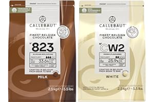 Callebaut Milk & White Chocolate Callets – 2 × 2.5 kg Bulk Baking Bags