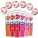 Travelmall 6Pcs Womens Easy Peel Off Long Lasting Makeup Tatto Lip Gloss Lipstick Waterproof Tear Pull Lipstick and 1Pcs lip brush