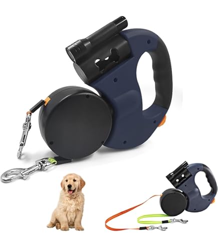 Doppelte Hundeleine Ausziehbar 300cm - Mit LED Licht Für 2 Hunde Bis 30lbs