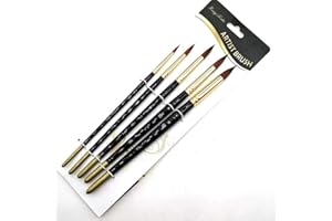 SATOHA Brochas de Pintura 5 Piezas Brocha Profesional Punta Redonda,Conjunto De Pinceles De Artista De Nylon para Acrílico Acuarela Pintura Al Óleo de Crafts-Puntiagudo