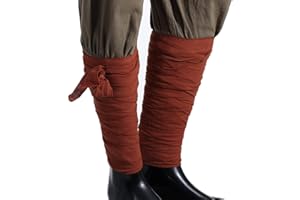 BPURB 2pcs Medieval Mens Viking Long Puttees Leg Calf Wraps Belt LARP Pirate Cosplay Costumes (Brown)