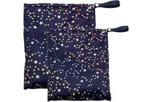 Fezf 2 Stück Stoffwindeln Nasstaschen,Wickeltasche Wetbag,Nasstaschen Wiederverwendbare,Wetbag Organiser Beutel,Wet Dry Cloth Windeltasche,Nasstaschen für Kindergarten,für Baby Reisen Unterwegs