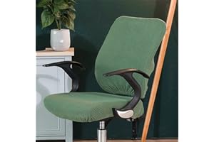 Highdi 2 Piece Office Chair Covers Stretch Computer Chair Covers Universal Spandex Split Rotating Gaming Chair Slipcover Washable Office Desk Boss Chairs Protectors (army green)