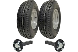 Parnells - Kit de Remorque Haute Vitesse - 2 Pneus et Roues, 5.00-10 + 2 Moyeux PCD 100 mm, Essieux 35x35 mm, Diamètre 508 mm, Capacité Totale 710 kg - Sans Attelage, Roues Homologuées pour la Route