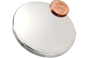 MAGNET-KAUF Magnes neodymowy N52 tarcza – super mocna tarcza magnetyczna o średnicy 50 mm – 50 x 5 mm okrągłe magnesy neodymowe bardzo mocne tarcze okrągłe, płaskie, 25 kg
