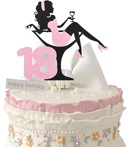 Décorations Gâteau 18ème Anniversaire - Topper "Happy 18th Birthday", Bougies Chiffres, Cœurs Et étoiles