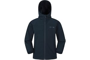 Mountain Warehouse Arctic Kids Veste Softshell doublée de borg, veste de pluie imperméable avec poches et protège-menton, garçons et filles, automne hiver, plein air et randonnée