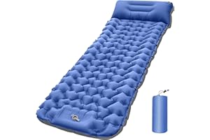 Xndryan Self Inflating Camping Mat, Sleeping Mat Ultralight Inflatable Camping Mattress with Pillow Built-in Foot Pump Portable Sleeping Pad for Backpacking Hiking Traveling