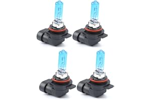 Etomvoop 4PCS 9012 Hir2 Halogen Headlight Bulb Super White 12V 100W Blue Xenon Car Headlight 6000K Auto Halogen Bulb Clear Quartz Glass Car Lights (9012 Hir2 100W)